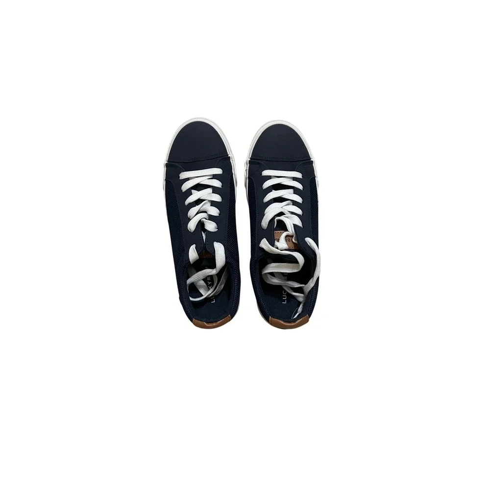 Lucky Brand Mens Navy Blue Mesh Lace‎ Up Low Top Sneakers Casual Shoes Size 9